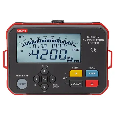 Tester Rezistenta Izolatie Uni-T UT503PV, USB, 250V-1000V, Izolatie Panouri Fotovoltaice PV, Memorie, Autoscalare