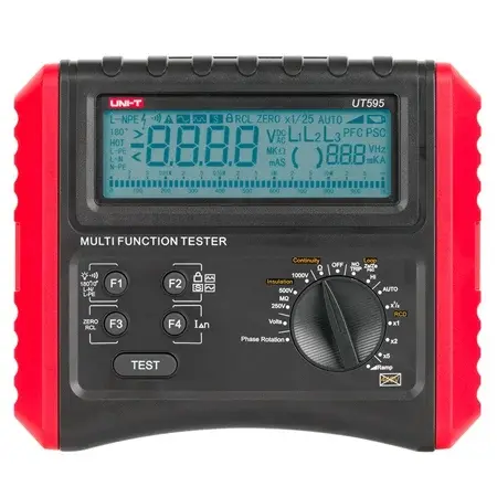Tester Rezistenta Izolatie Uni-T UT595, 250V-1000V Test, RCD 10-500mA, Succesiune Faze, Impedanta, Tensiune AC DC 440V