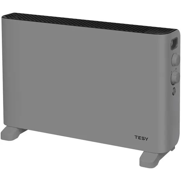 TESY Convector de podea Tesy CN 207 ZF B, 4 optiuni de setare a caldurii: 1000/2000 W + ventilator, Termostat, Functie turbo, Gri