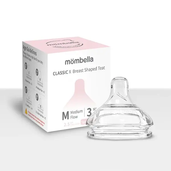 Tetina biberon Classic anti-colici Mombella, flux mediu M, 3 luni+