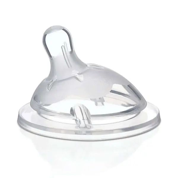 Tetina Chicco - din silicon, Natural Feeling, Flux lent