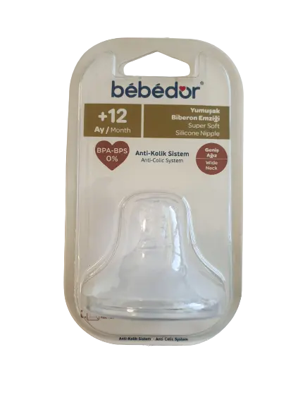 Tetina din silicon pentru biberon cu gura larga de la +12 luni 333, 1 bucata, Bebe D' Or
