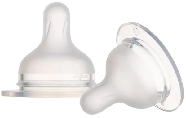 Tetine din silicon Canpol - pentru S-sticlă în formă, dimensiune M, 3 luni+, 2 buc