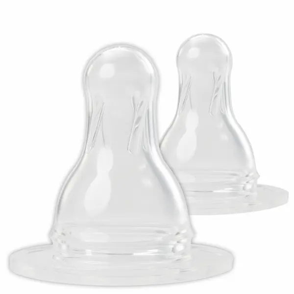 Tetine rotunde din silicon, mar.M-debit mediu, 0-24 luni, 17302, Baby Nova | 2 bucati