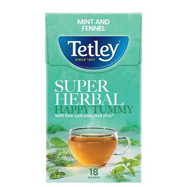 Tetley Super Herbal Happy Tummy Menta&Fenicul 18x1.8g