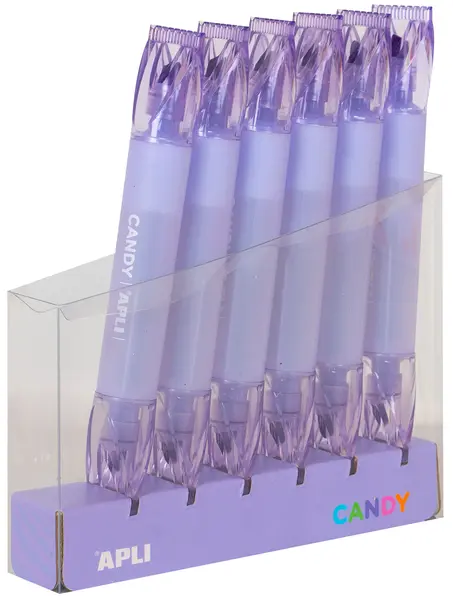 Textmarker cu doua capete APLI Candy - Violet neon
