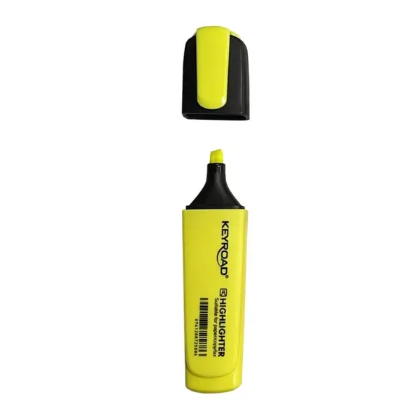 Textmarker Keyroad cu varf tesit pentru evidentiere,galben
