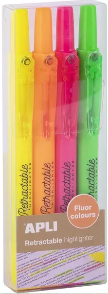 Textmarker mecanic Apli - 4 culori neon