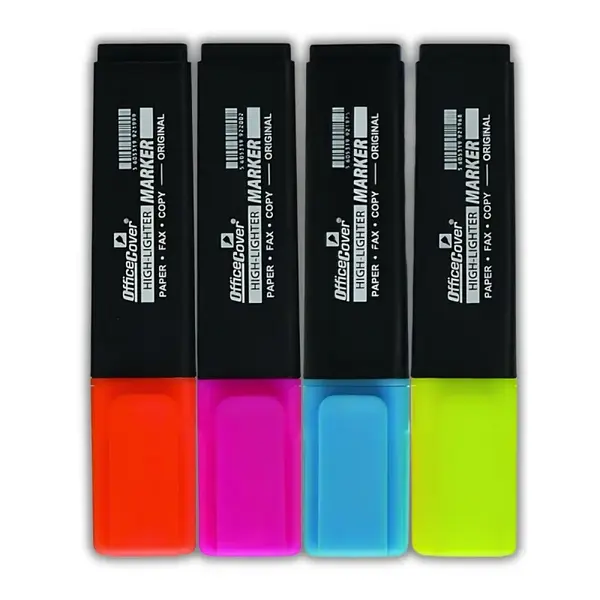 Textmarker Office Cover ROFL92C4, varf tesit 2-4 mm, blister 4 culori fluorescente