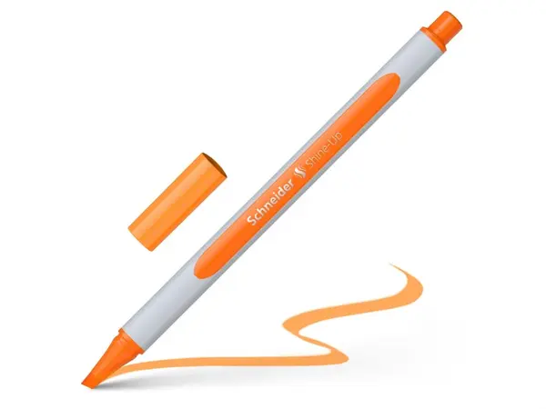 Textmarker Schneider Shine-UP,varf tip dalta, grosime de scriere 1- si 4 mm, 4 culori