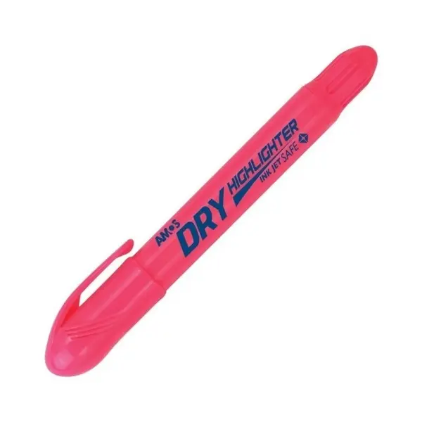 Textmarker uscat pentru evidentiere notite,varf durabil,roz fosforescent