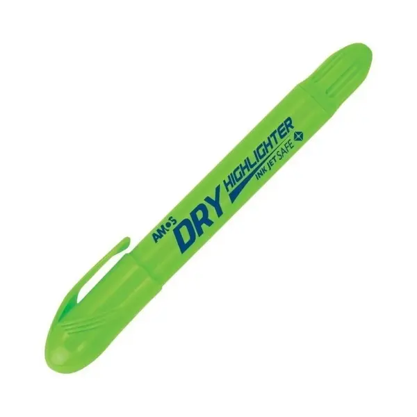 Textmarker uscat pentru evidentiere notite,varf durabil,verde fosforescent