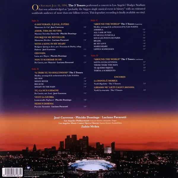 The 3 Tenors In Concert 1994 - Vinyl | Jose Carreras, Placido Domingo, Luciano Pavarotti, Zubin Metha