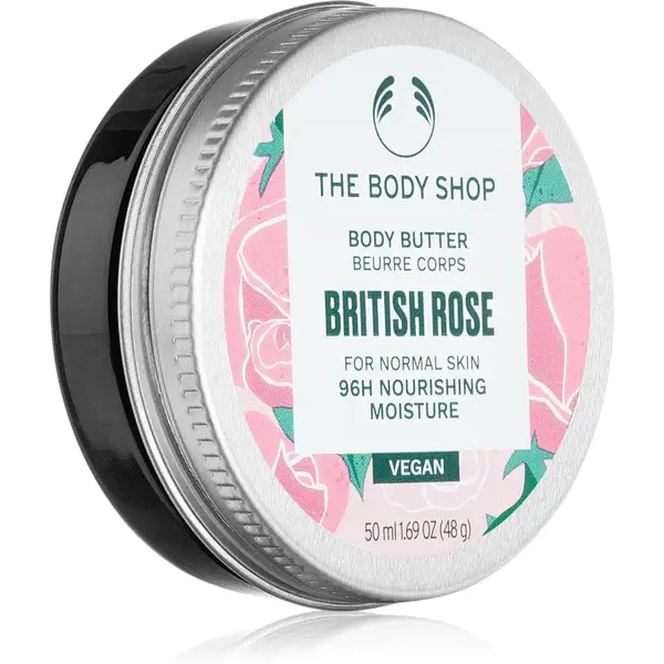 The Body Shop British Rose Body Butter unt pentru corp cu aromă de trandafiri 50 ml