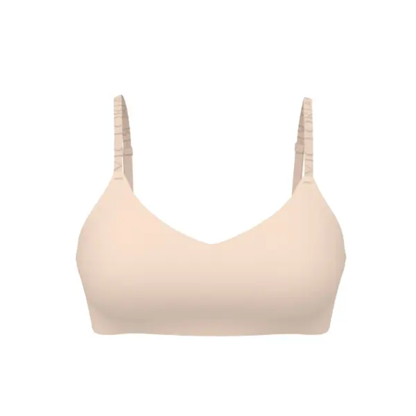 The coolbra™ lightly lined wireless plunge bralette - marzipan M