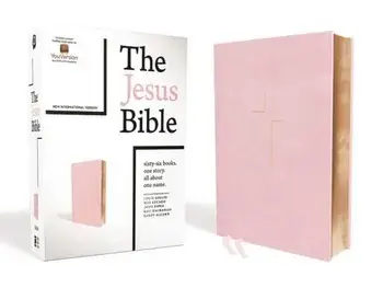 The Jesus Bible, NIV Edition, Leathersoft Over Board, Pink, Indexed, Comfort Print, Hardcover/Passion