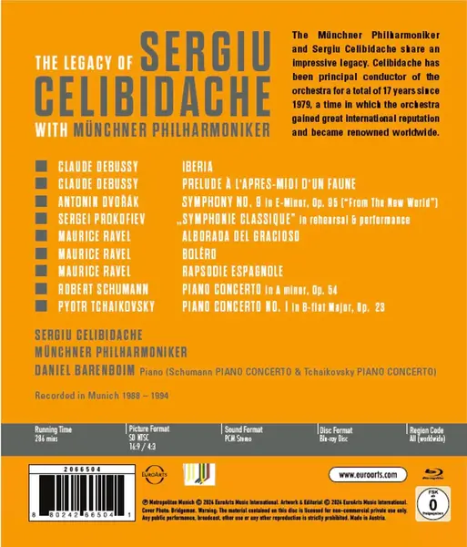 The Legacy of Sergiu Celibidache and Munchner Philharmoniker (Blu-ray) | Sergiu Celibidache, Munchner Philharmoniker, Daniel Barenboim