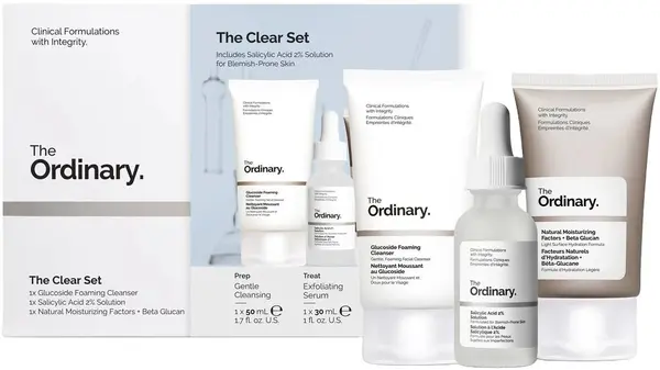 The Ordinary Set - Gel de curățare, ser și gel-cremă, 50 + 2 х 30 ml