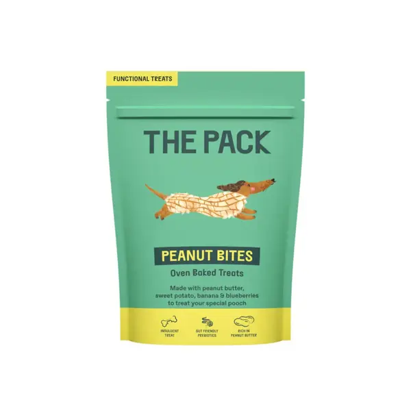 THE PACK Peanut Bites, XS-XL, Unt de Arahide, punguță recompense câini, 100g
