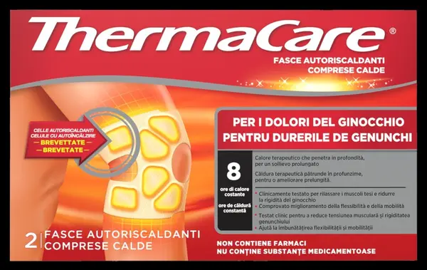 Thermacare comprese calde pentru genunchi 8 ore 2 buc