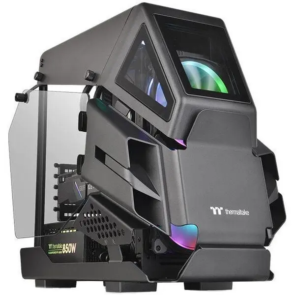 Thermaltake Carcasa Thermaltake AH T200, Mini Tower, fara sursa, mATX, Black