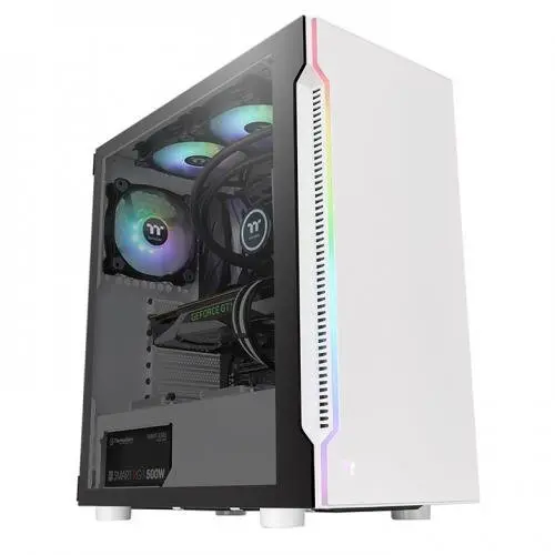 Thermaltake Carcasa Thermaltake H200 Tempered Glass RGB Snow White, Fara sursa