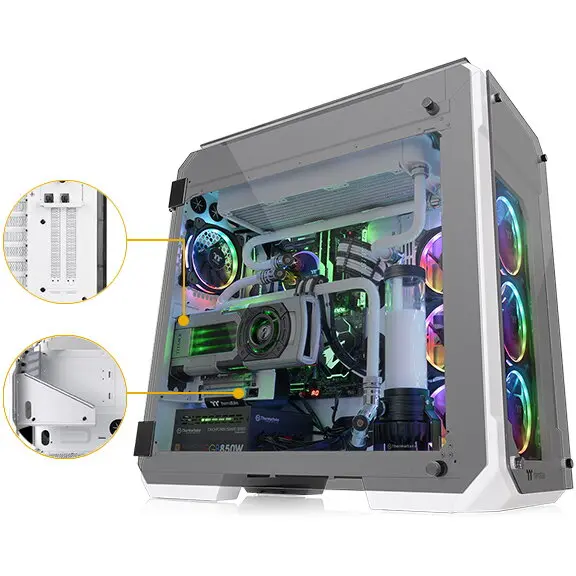 Thermaltake Case View 71 Riing Tempered Glass E-ATX Full Tower - Snow Edition