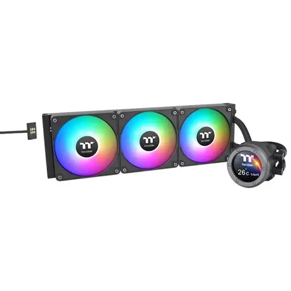 Thermaltake Cooler procesor Thermaltake TH420 V2 Ultra EX ARGB, racire cu lichid, 3 ventilatoare, 140 mm, compatibil AMD/Intel, Negru