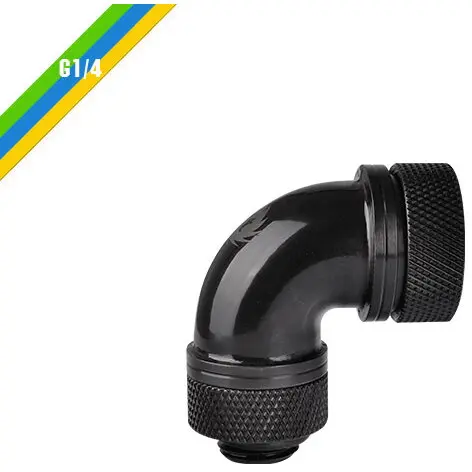 Thermaltake Fiting racire lichida Thermaltake CL-W097-CA00BL-A, 90 grade, 16mm OD, G 1/4