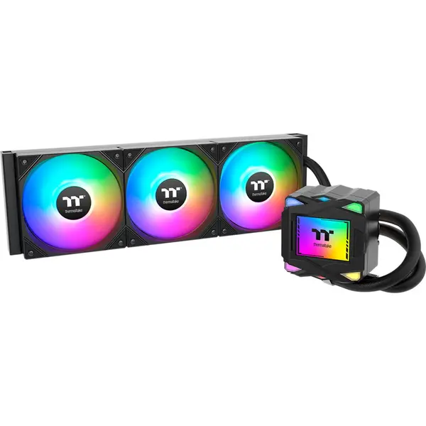 Thermaltake Racitor lichid All-In-One Thermaltake LA360 ARGB Sync, 3 ventilatoare 12cm, Negru