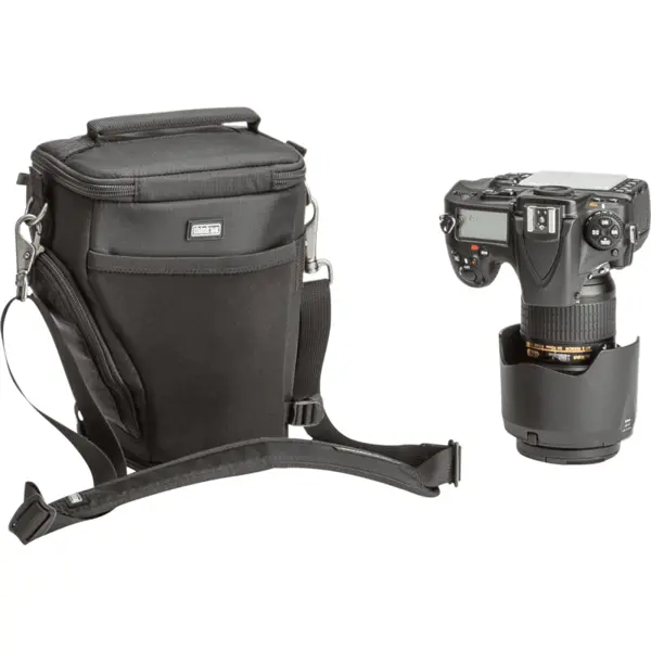 THINK TANK Husa Unica toc digital Think Tank 20 V2, pentru DSLR-uri standard, 24-70 f/2.8 cu parasolar în poziție de fotografiere sau 70-200 mm f/2.8 cu parasolar inversat, Negru