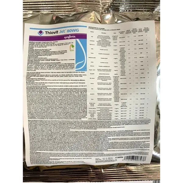 Thiovit Jet 300 gr, fungicid de contact pe baza de Sulf, Syngenta, fainare (ardei, cais, castraveti, orz, triticale, secara, dovleac, mar, morcov, nectarin) - Default Title