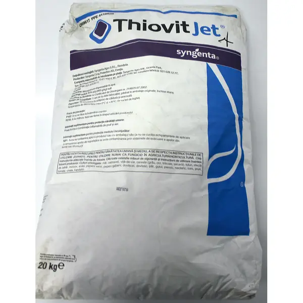 Thiovit Jet 80WG 20 kg, fungicid de contact pe baza de Sulf, Syngenta, fainare (ardei, cais, castraveti, orz, triticale, secara, dovleac, mar, morcov, nectarin) - Default Title