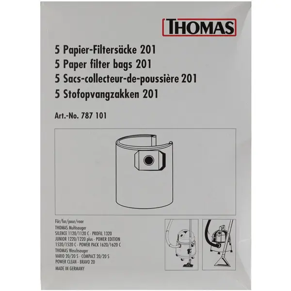 THOMAS Sac de aspirator THOMAS Purse 201, 5 bucati, 20 litri