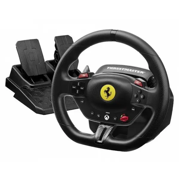 THRUSTMASTER Volan de gaming Thrustmaster T98-X FERRARI 296 GTS, diametru 25.5 cm, pedale magnetice T2PM, compatibil cu Xbox/PC, Negru