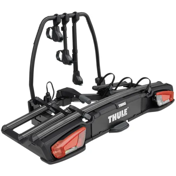 Thule Suport pentru 3 biciclete, Thule VeloSpace 3, cu prindere pe carligul de remorcare, Negru
