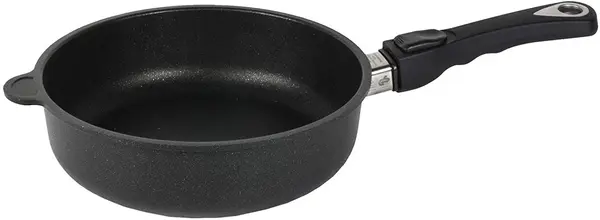 Tigaie adâncă AMT - Gastroguss, 24 cm, plită cu inducție, negru