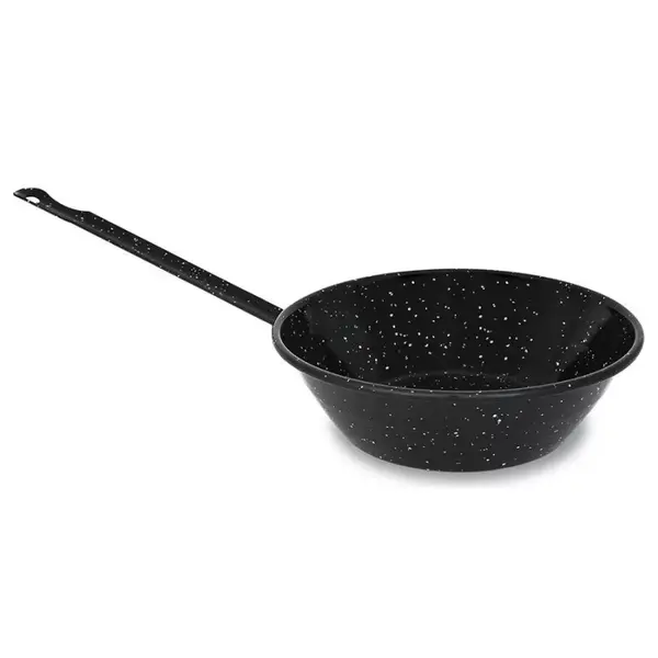 Tigaie Adanca din Fonta Emailata, 26 cm, pentru Paella, cu Maner Lung, Perfect Home
