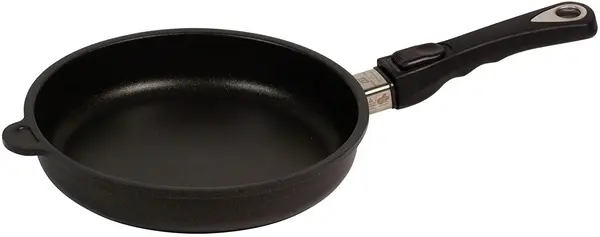 Tigaie cu maner mobil AMT - Gastroguss, 24 cm, negru