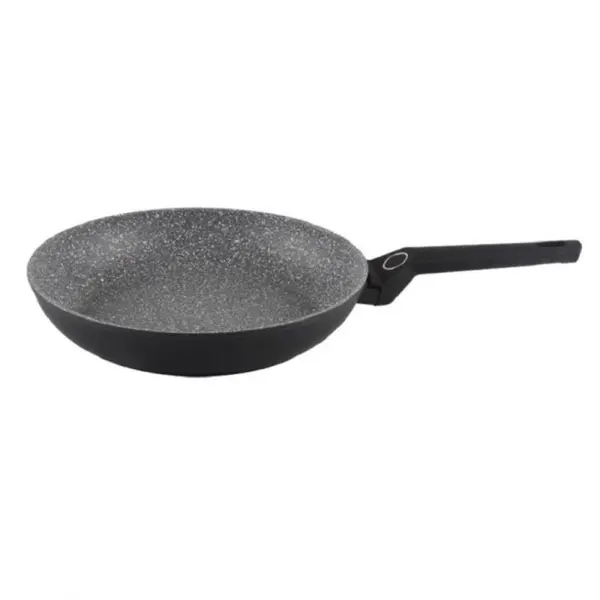 Tigaie din Aluminiu, Diametru 22 cm, Interior Granit, Compatibil Inductie, Negru