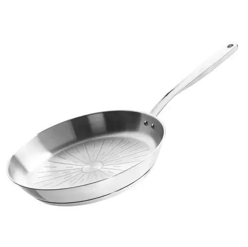 Tigaie din otel inoxidabil, fara acoperire antiaderenta, Fiskars All Steel Pure, 24 cm (Argintiu)