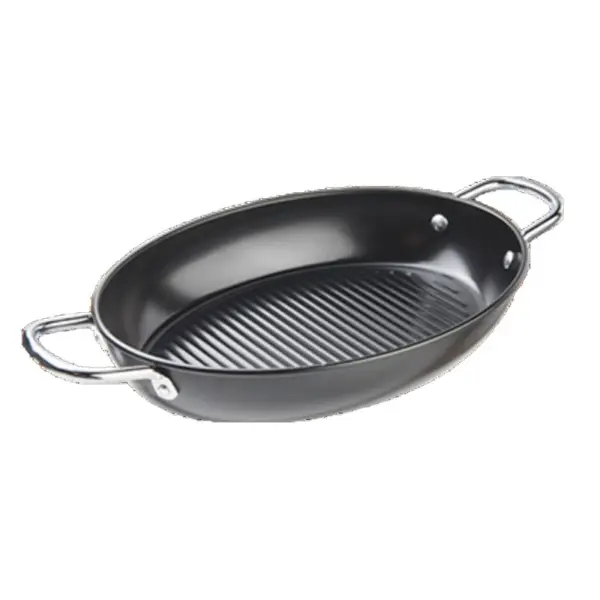 Tigaie Gratar din Otel, cu Invelis Antiaderent, 2 l, 30 x 21 x 5.50 cm, Neagra, Grunberg
