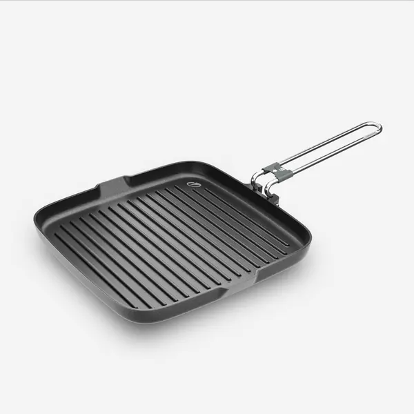Tigaie grill 900 camping cu mâner pliabil 25 cm x 25 cm
