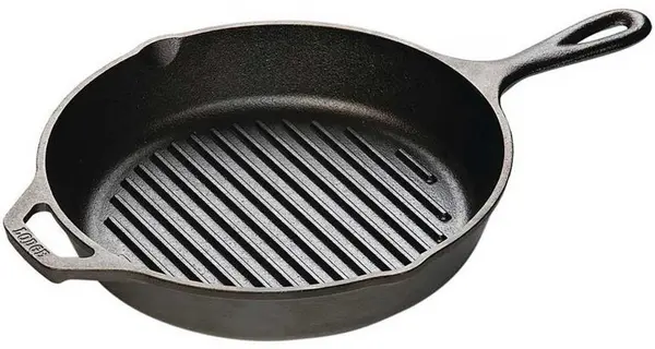 Tigaie grill adanca rotunda din fonta cu maner Lodge 26 cm L-8GP3