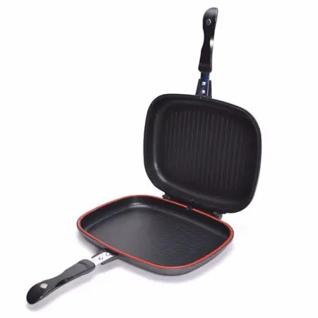 Tigaie Grill Dubla 32 cm Garnitura Silicon Maner Magnetic