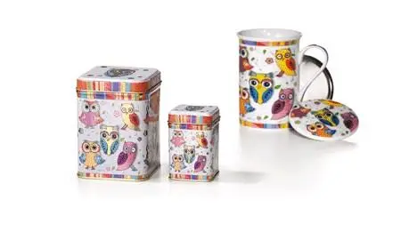 Tin ''Hedwig'' 100g square, slip lid | Dethlefsen&Balk