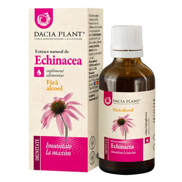 Tinctura de Echinacea fara alcool, 50 ml, Dacia Plant