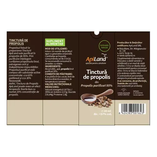 Tinctură de propolis purificat 95% | ApiLand