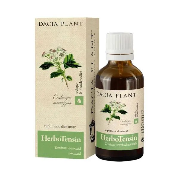 Tinctura pentru reglarea tensiunii HerboTensin, 50ml, Dacia Plant