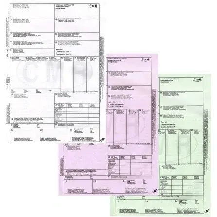 Tipizat CMR A4, portret, 3 exemplare, carnet 50 seturi, pentru transport marfa